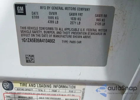 2010 Chevrolet Malibu Ls from USA, damaged, VIN 1G1ZA5E09A4104662